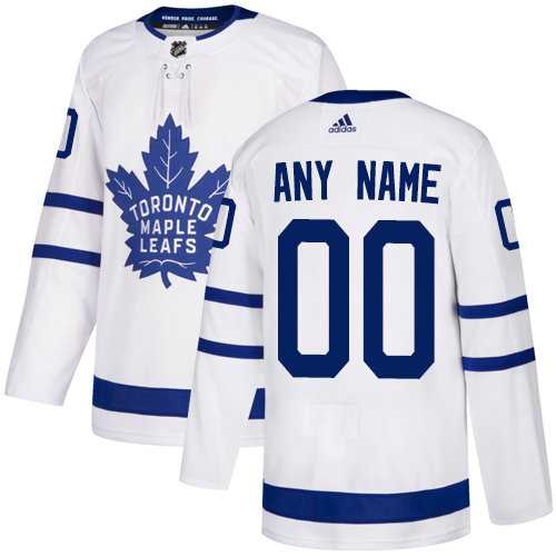 Men%27s Toronto Maple Leafs White Away Adidas Customized Jersey